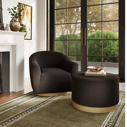 DAPHNE BLACK / NATURAL SWIVEL CHAIR