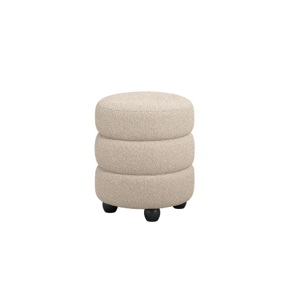 Emi Buff and Black Pouffe