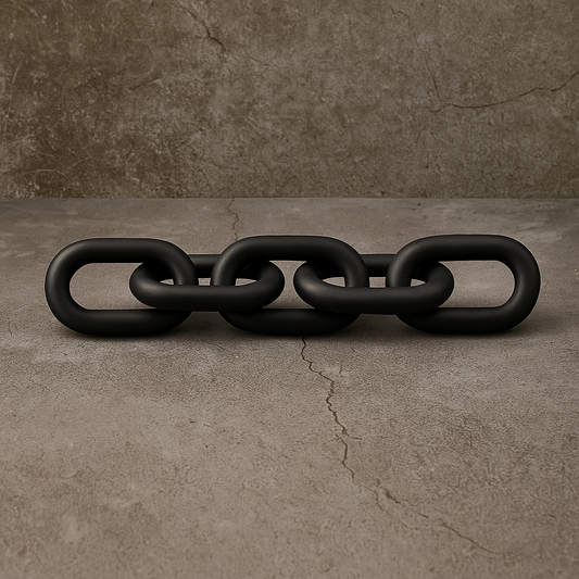 Cato Black Wood 5 Link Chain Sculpture