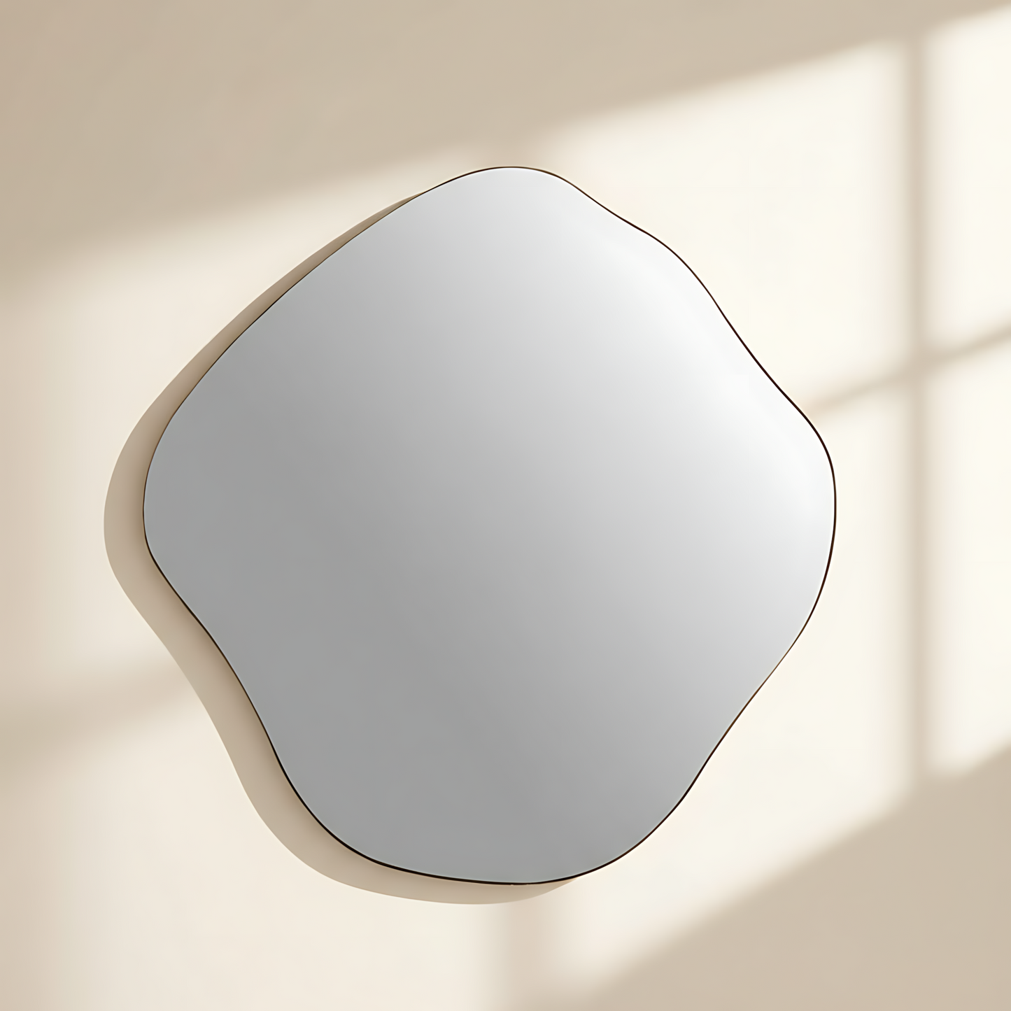 Organic Metal Framed Mirror Aged Champagne Finish Small 59x61cm