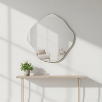 Organic Metal Framed Mirror Aged Champagne Large 97×100.5cm