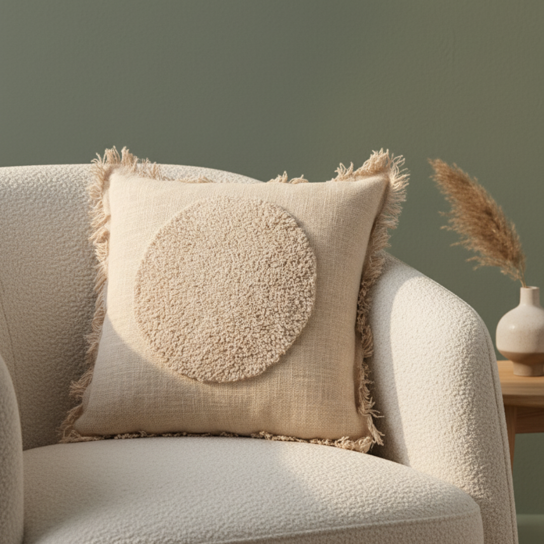 Centric Cushion Circle Beige 45x45x3cm