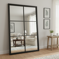 Black Wood XL Window Mirror