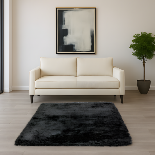 Plush Black Rug
