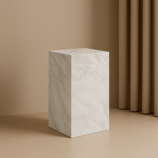 SUR WHITE MARBLE SMALL PEDESTAL