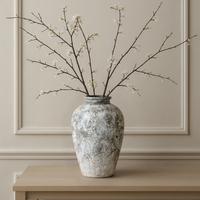 Aged Stone Tall Ceramic Vase