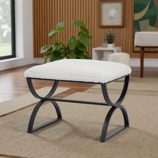 Boucle Ribbed Foot Stool