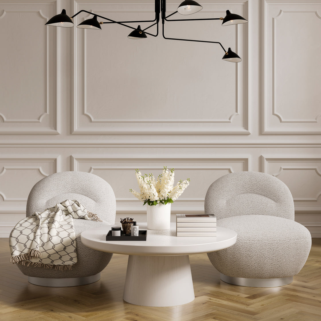 LANGHAM CLOUD GREY SWIVEL CHAIR