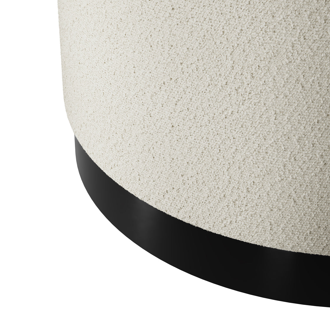 LARA POUFFE IVORY BOUCLE / MATTE BLACK LARGE