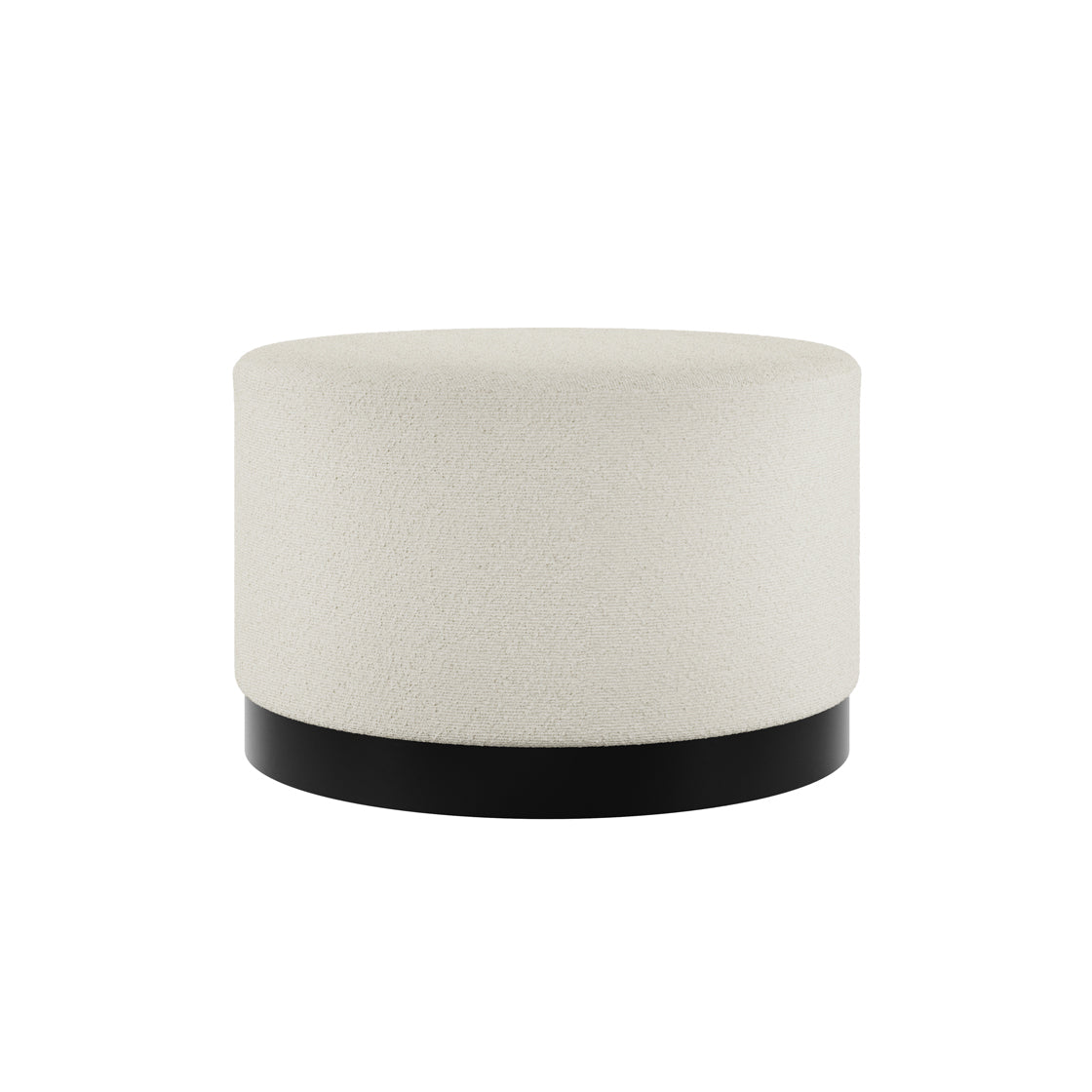 LARA POUFFE IVORY BOUCLE / MATTE BLACK LARGE