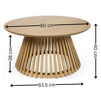 Ollie Round Light Brown Coffee Table