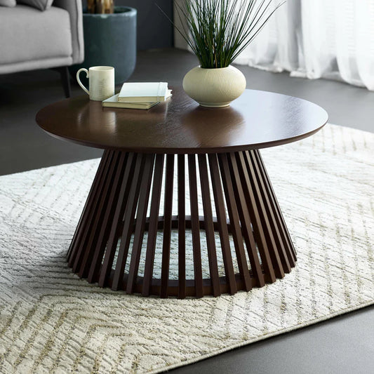 Ollie Round Dark Brown Coffee Table