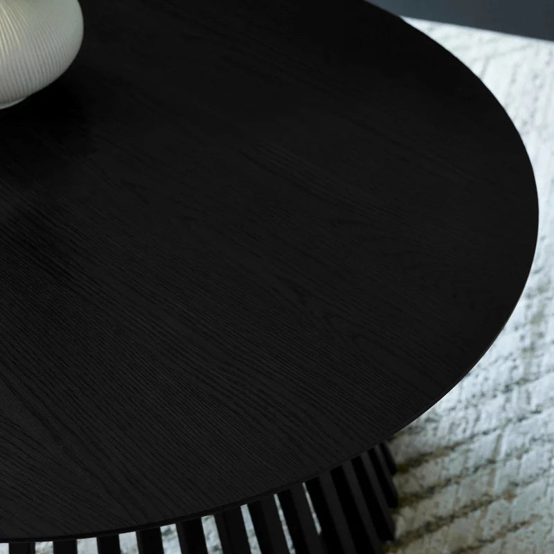 Ollie Round Black Coffee Table