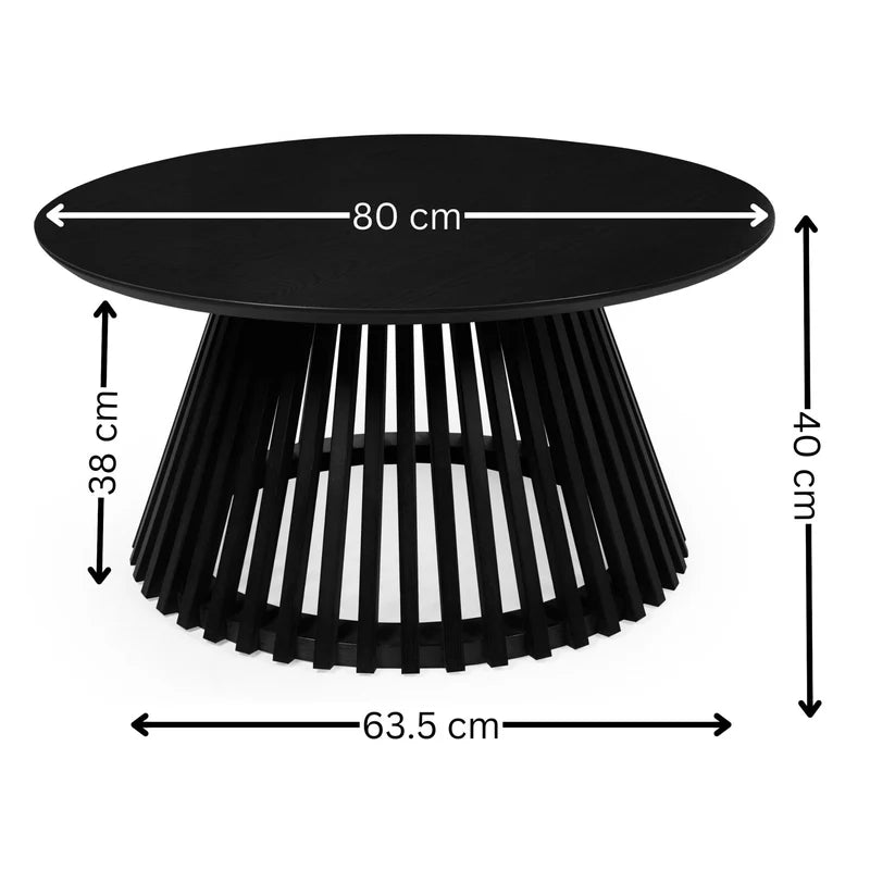 Ollie Round Black Coffee Table