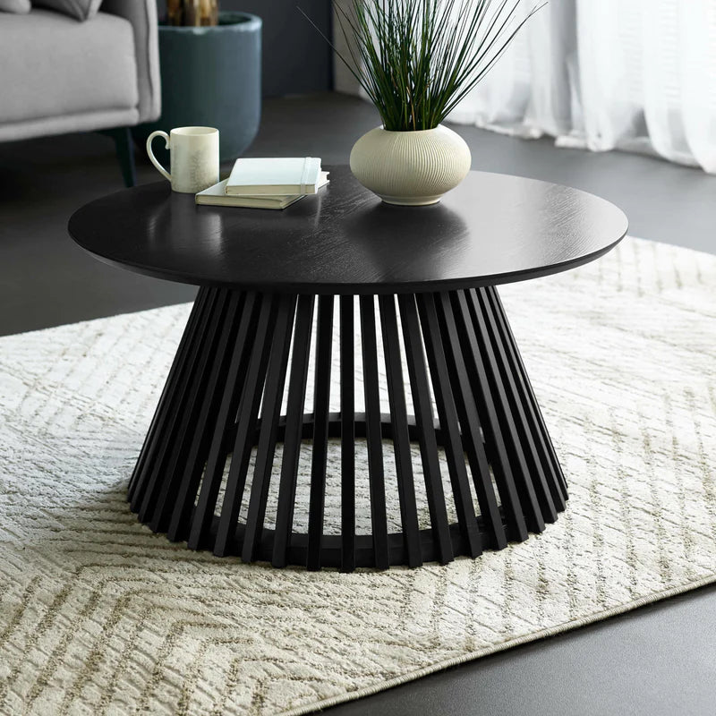 Ollie Round Black Coffee Table