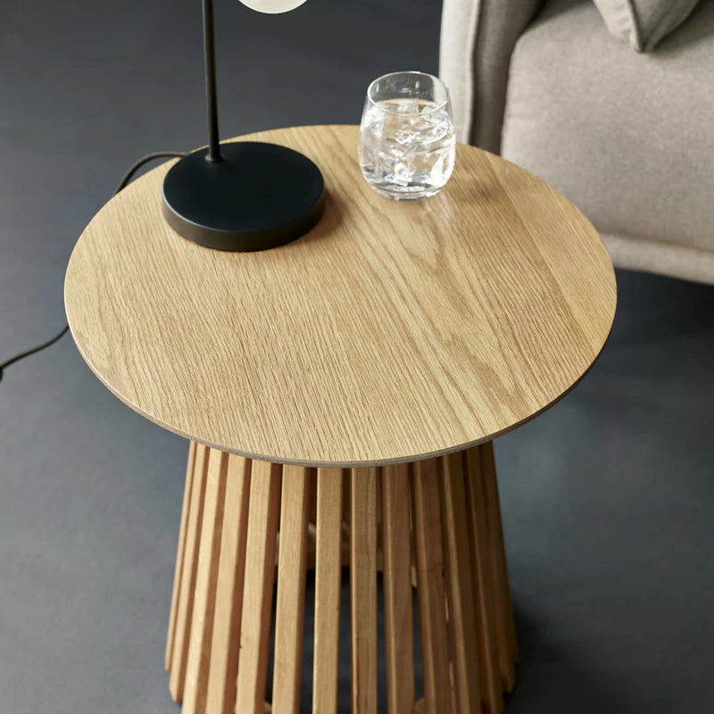 Ollie Round Light Brown Lamp Table