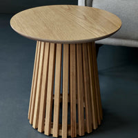 Ollie Round Light Brown Lamp Table