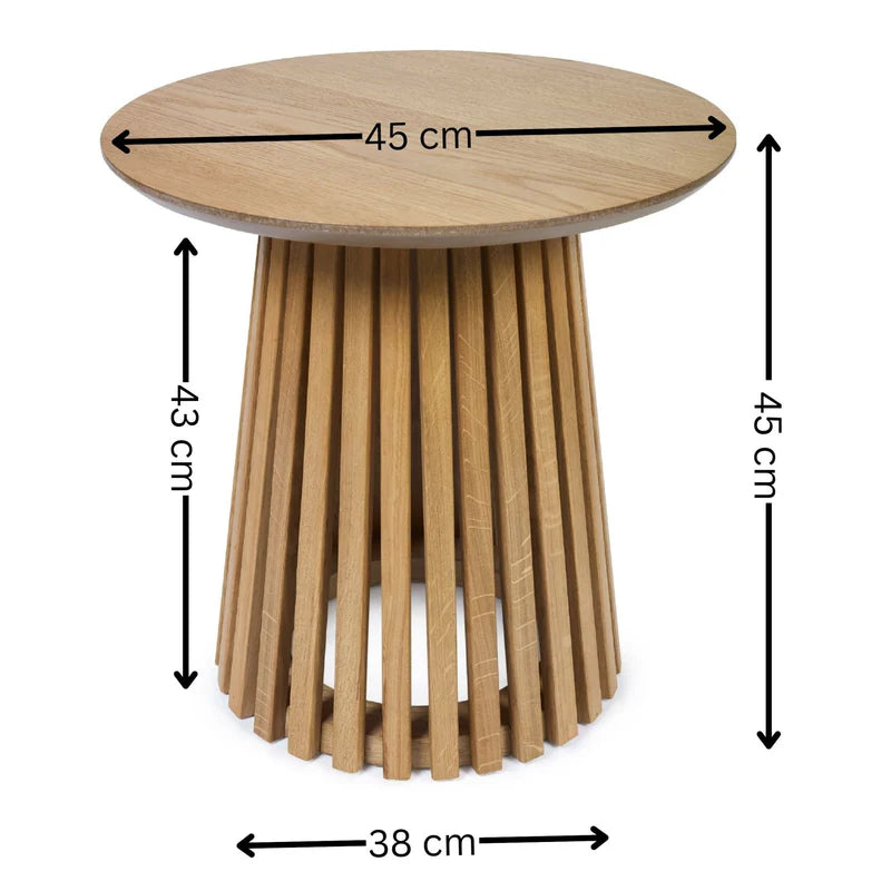 Ollie Round Light Brown Lamp Table