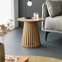 Ollie Round Light Brown Lamp Table
