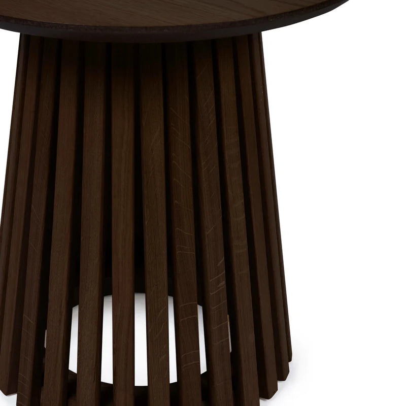 Ollie Round Dark Brown Lamp Table