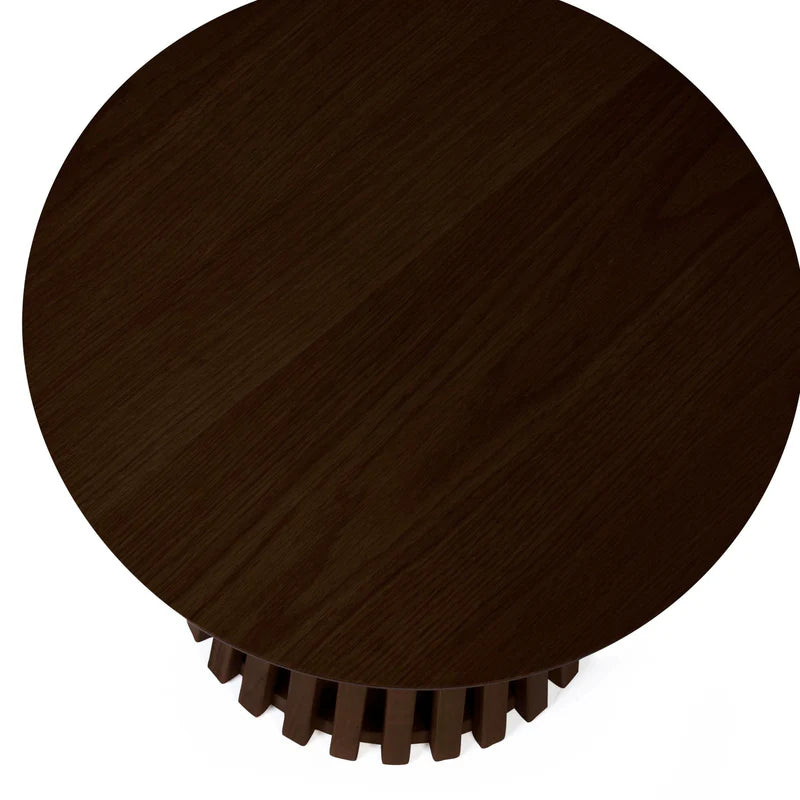 Ollie Round Dark Brown Lamp Table