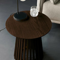 Ollie Round Dark Brown Lamp Table