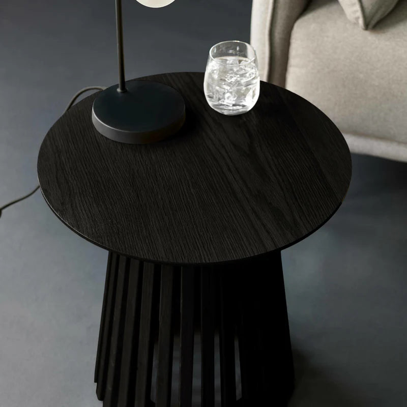 Ollie Round  Black Lamp Table