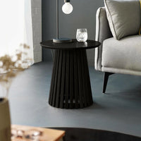 Ollie Round  Black Lamp Table