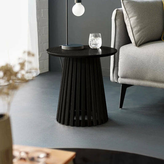 Ollie Round  Black Lamp Table