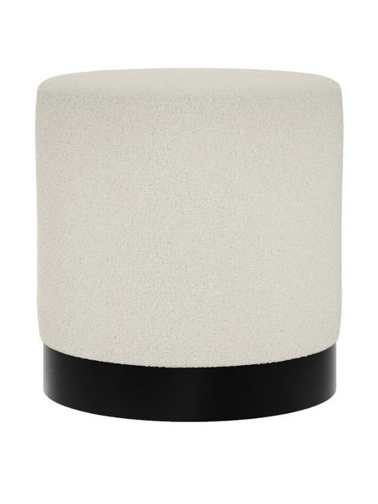 LARA POUFFE IVORY BOUCLE / MATTE BLACK SMALL