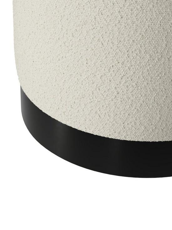 LARA POUFFE IVORY BOUCLE / MATTE BLACK SMALL