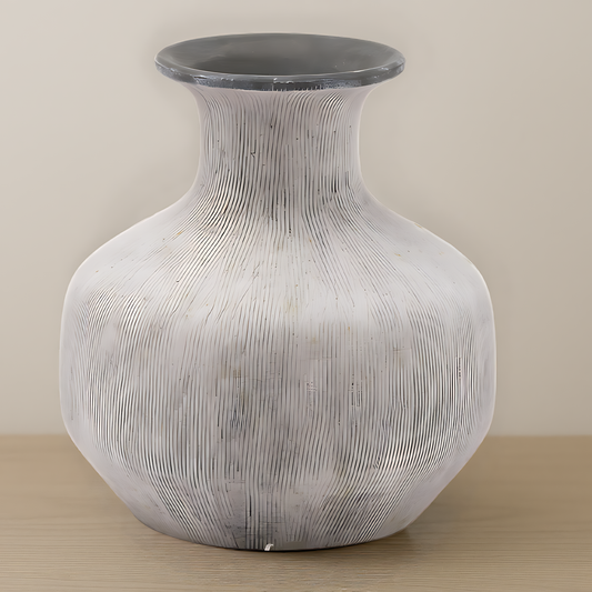 Bloomville Squat Stone Vase